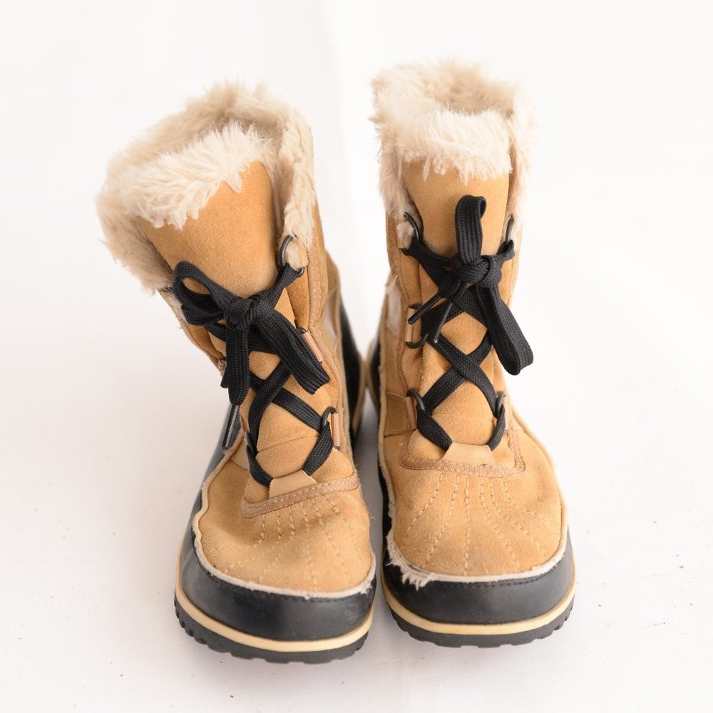 Sorel Women’s Tivoli II Snow Boots Curry Faux Fur Trim - Size 7